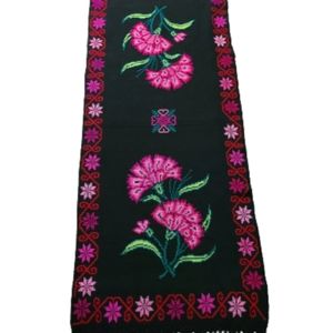 Beautiful Table Runner with crossstitch floral pattern